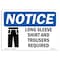 Signmission OSHA Sign, Long Sleeve Shirt And Trousers Required, 10in X 7in Decal, 10" W, 7" H, Landscape OS-NS-D-710-L-15911 - alternate 1